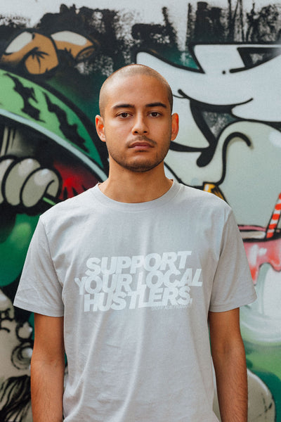 SUPPORT YOUR LOCAL HUSTLERS. - Organic Unisex T-Shirt - Light grey
